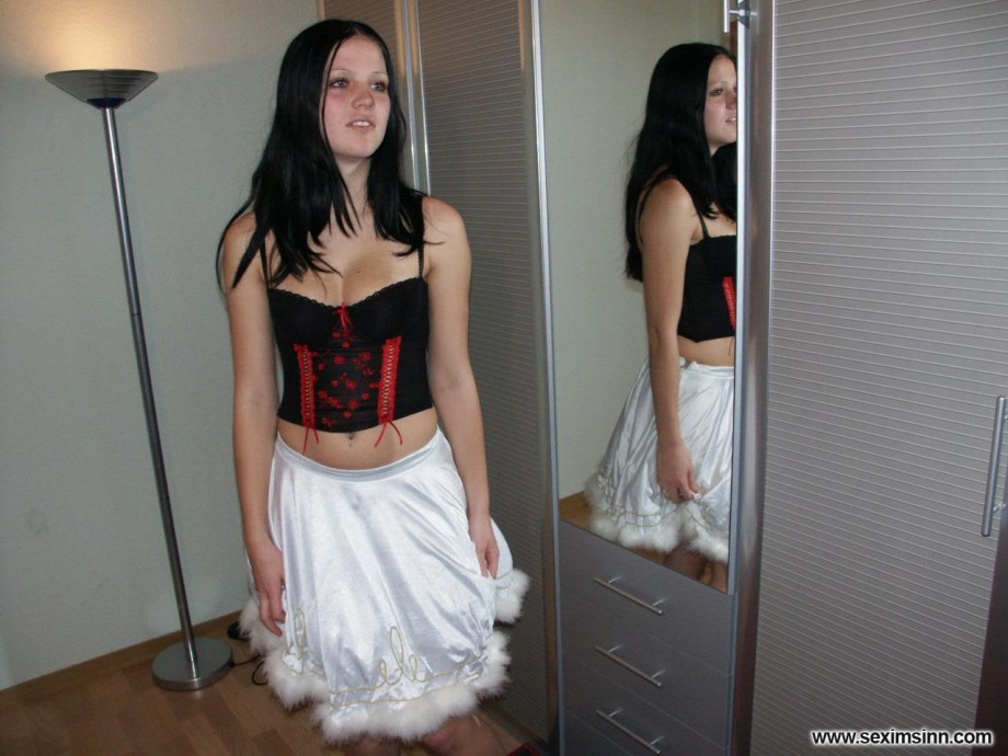 Nice ex girl chantal in white dress 