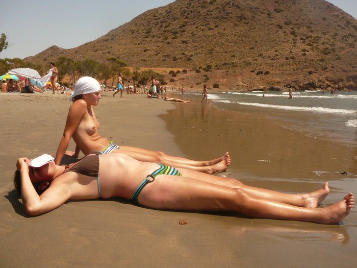 Czech girls topless on the beach