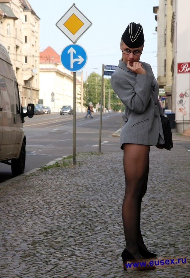 Girl in black pantyhose