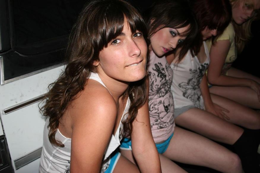 Drunk teen girls in pool