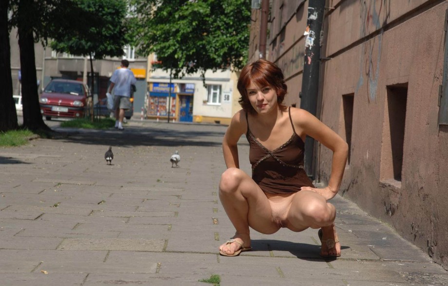 Brave sexy polish girl in public