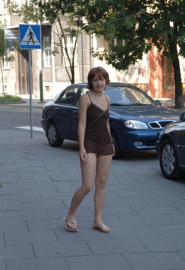 Brave sexy polish girl in public