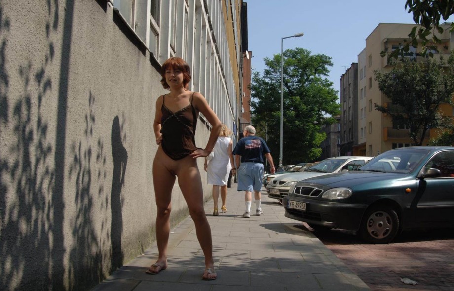 Brave sexy polish girl in public