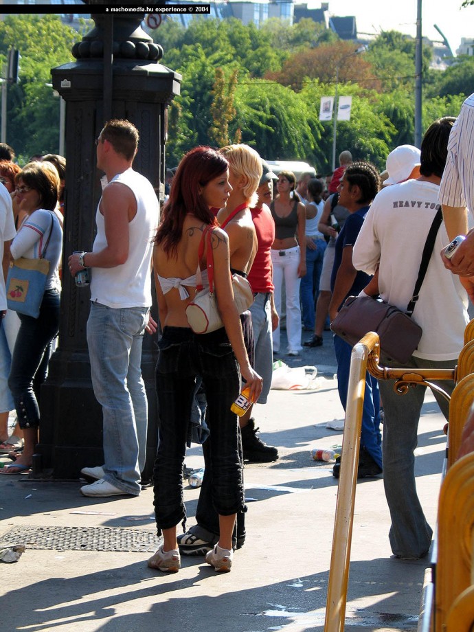 Budapest parade - public party flashing