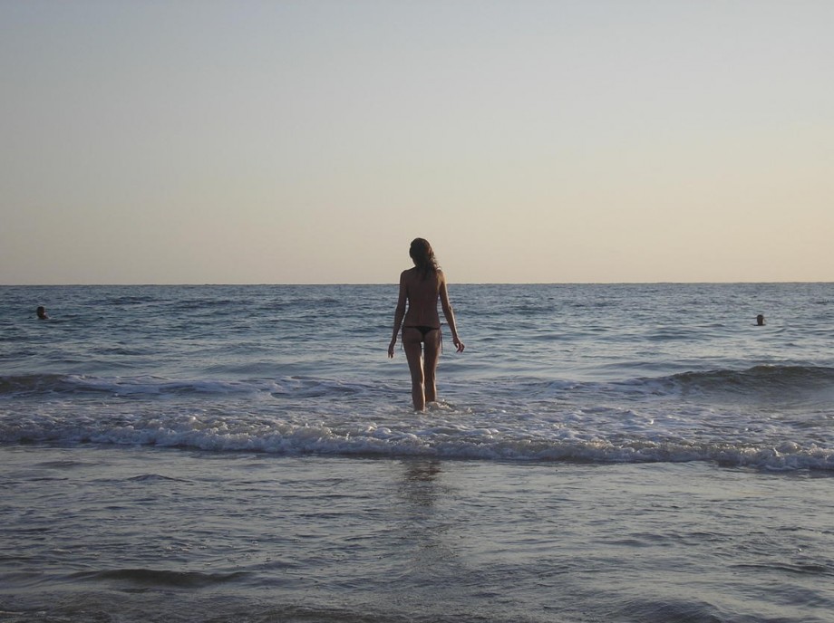 On the beach with my girlfriend