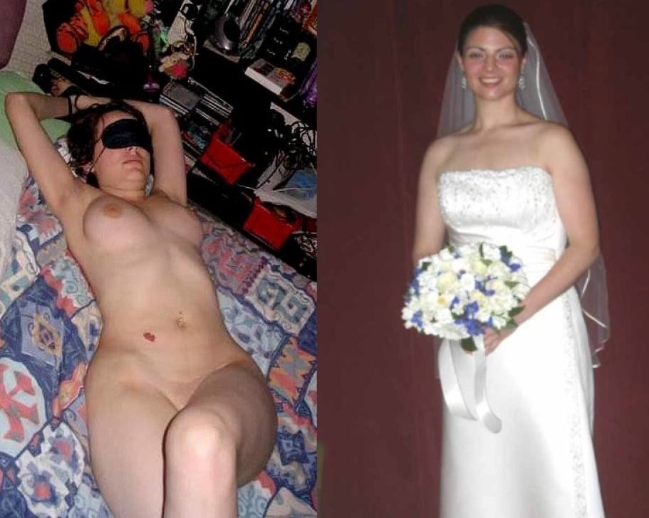 Dressed - undressed wedding photos