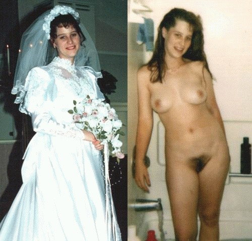 Dressed - undressed wedding photos