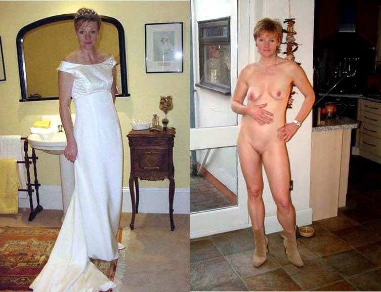 Dressed - undressed wedding photos