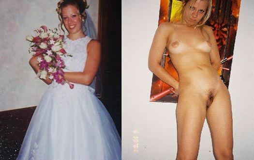 Dressed - undressed wedding photos