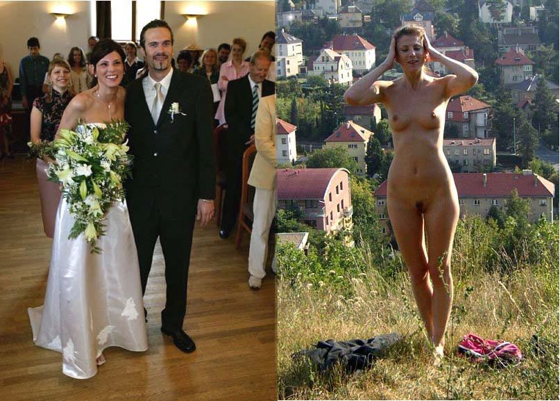 Dressed - undressed wedding photos