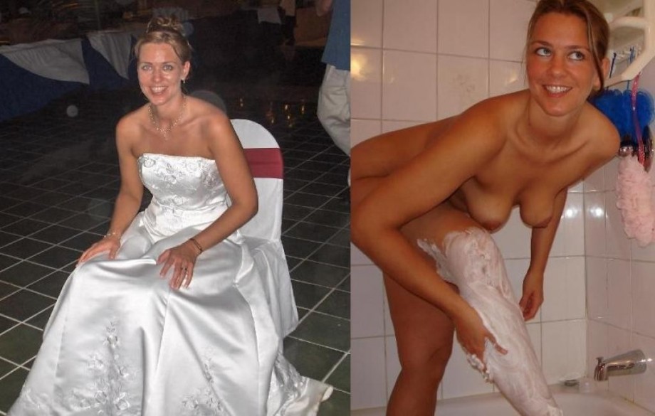 Dressed - undressed wedding photos