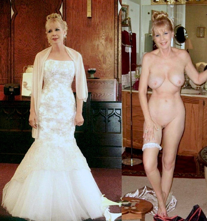 Dressed - undressed wedding photos