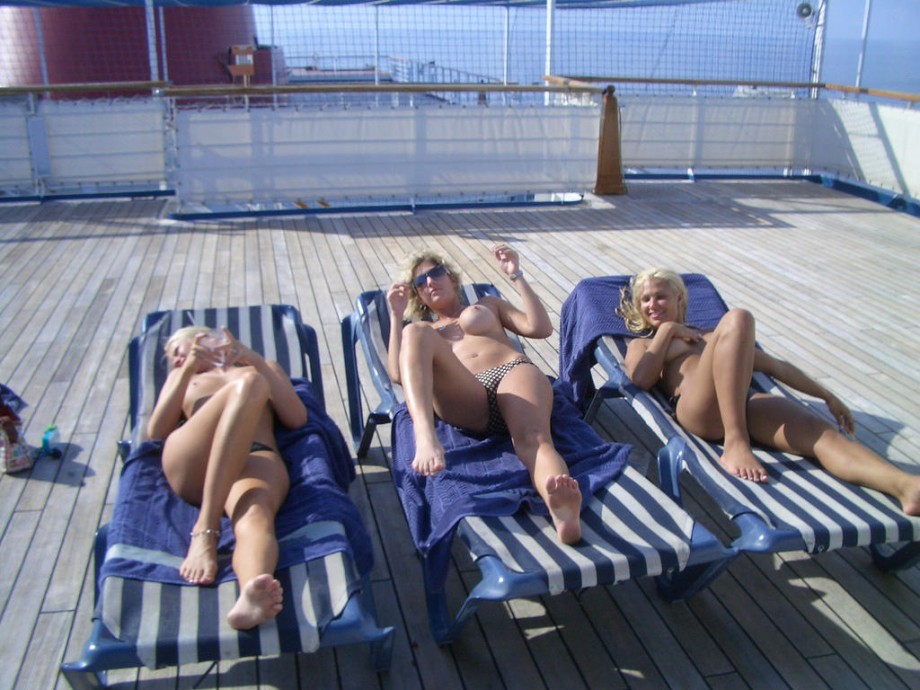 Nude couple on the boat