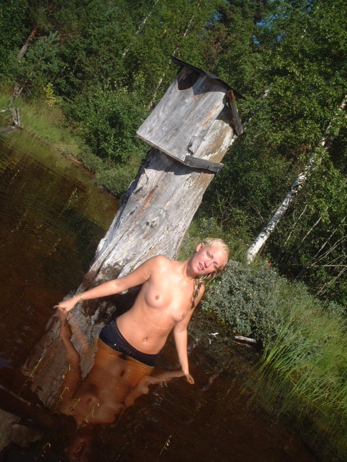 Young blond girl on holiday