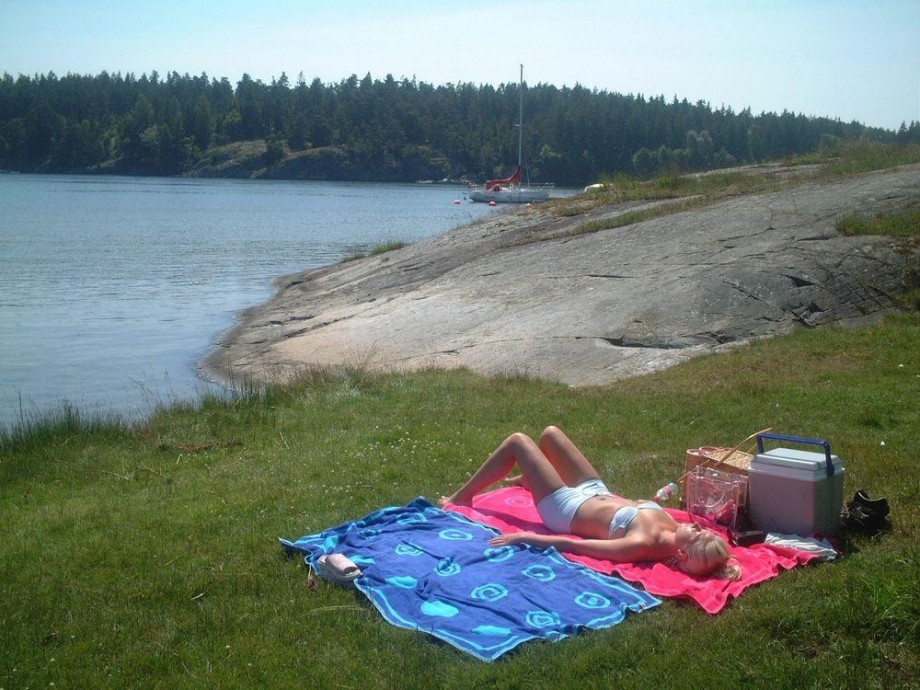 Young blond girl on holiday