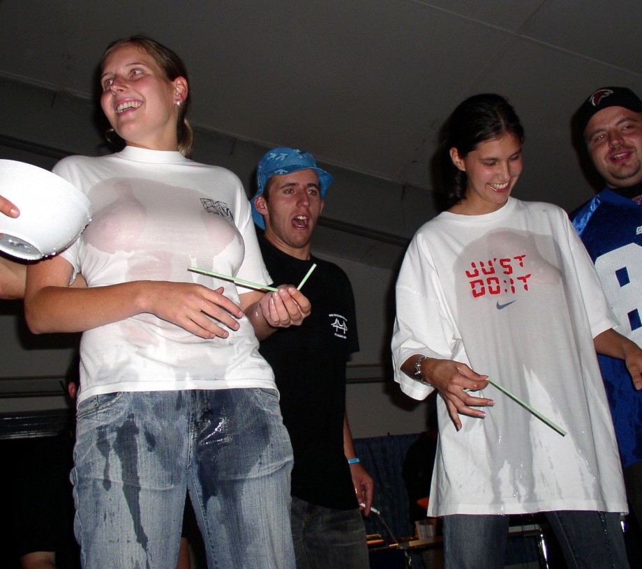 College girls and students wet tee shirt party