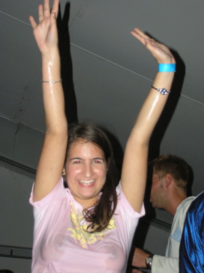 College girls and students wet tee shirt party