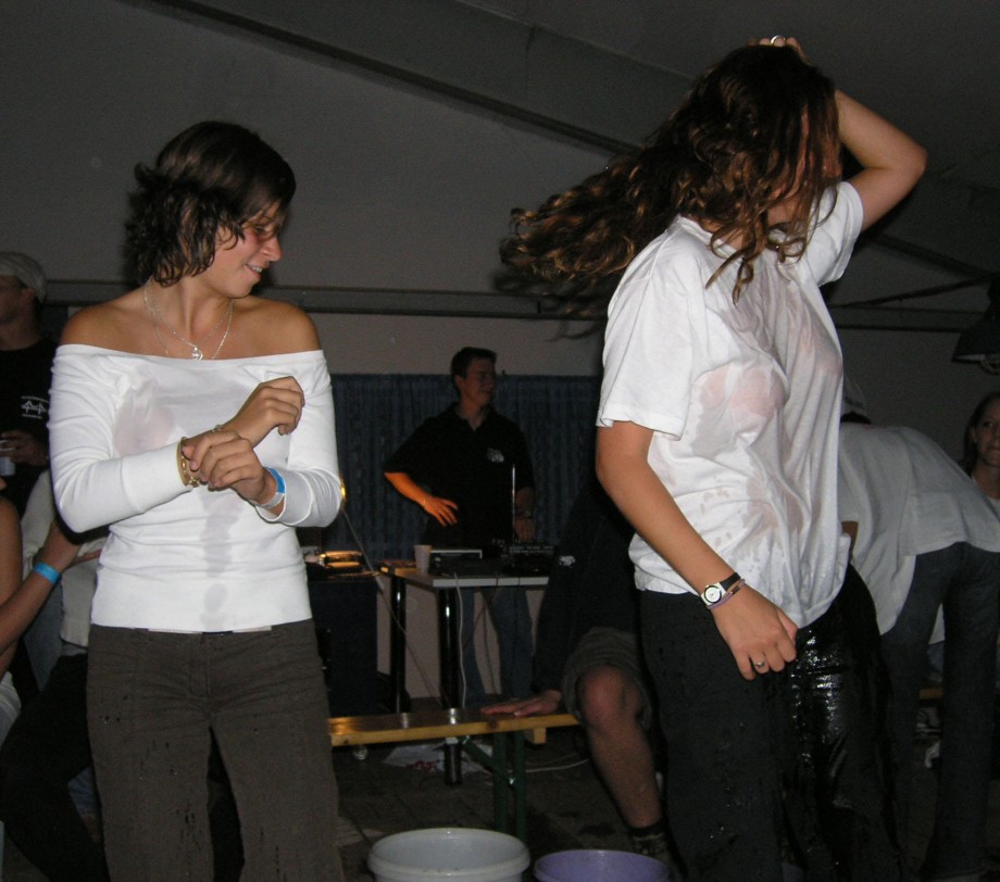 College girls and students wet tee shirt party
