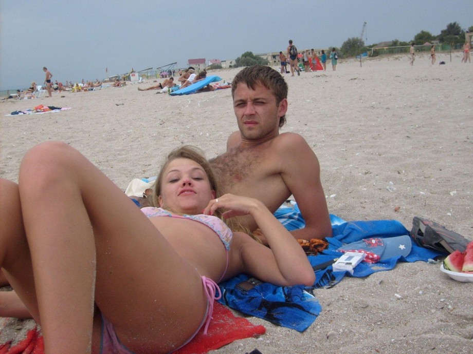 Teen on nudist beach holiday amateur set 