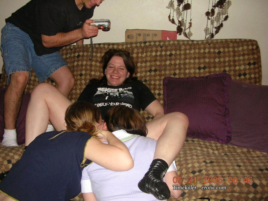Young drunk girls at student party 29