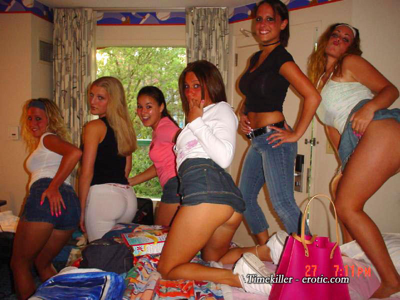 Young drunk girls at student party 29