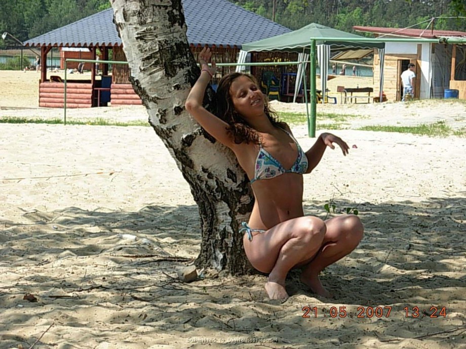 Teens having fun at the beach 