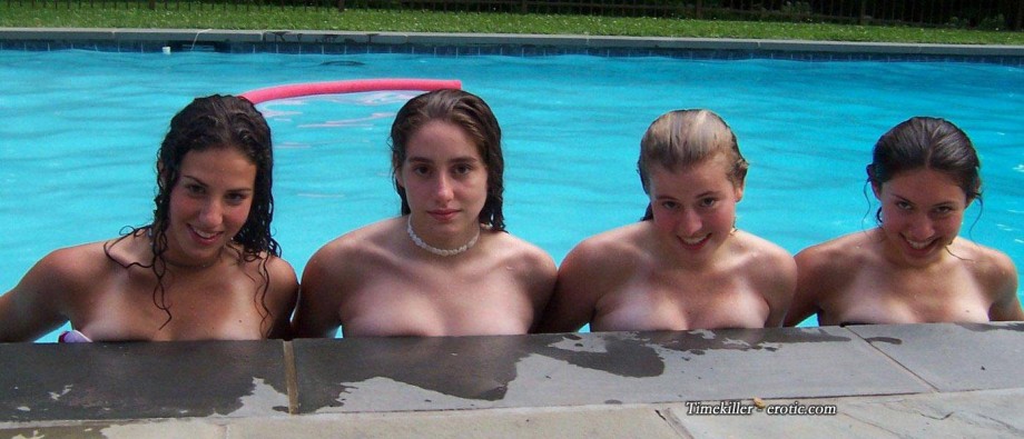 Amateurs young girl and party in a pool 01 