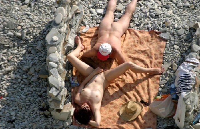 Beach voyeur - couples having fun fuck