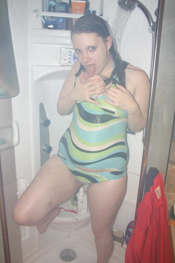 Bernadette shower blow job wet t shirt