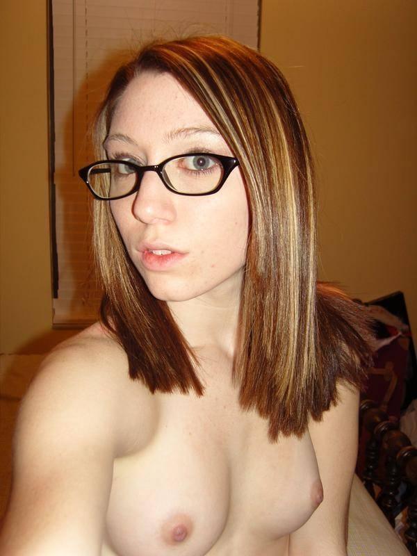 Twiggy hairy teen with glasses
