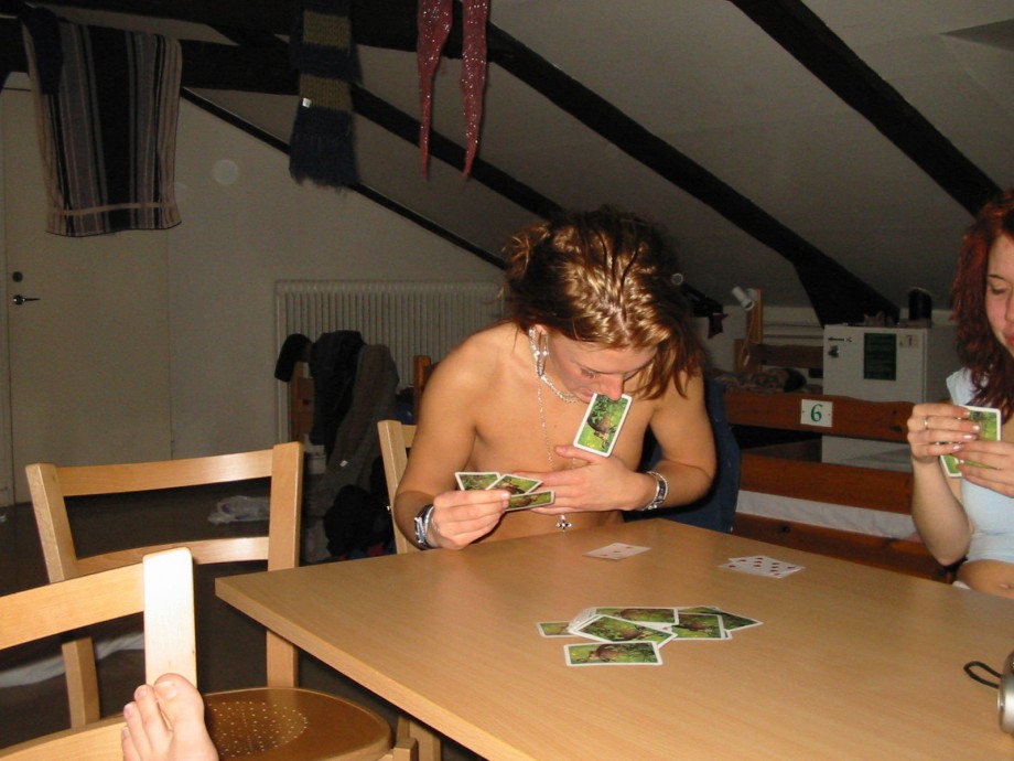 Hot teens from sweden playing strip-poker