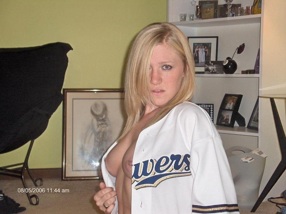 Blonde baseball girl