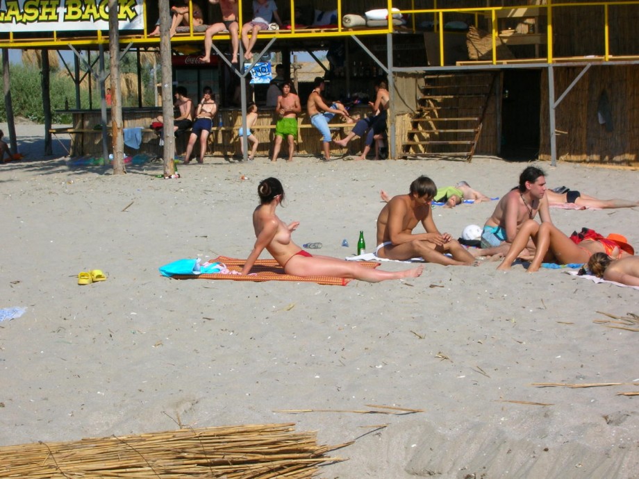 Russian and ukrainian girls on beach kazantip