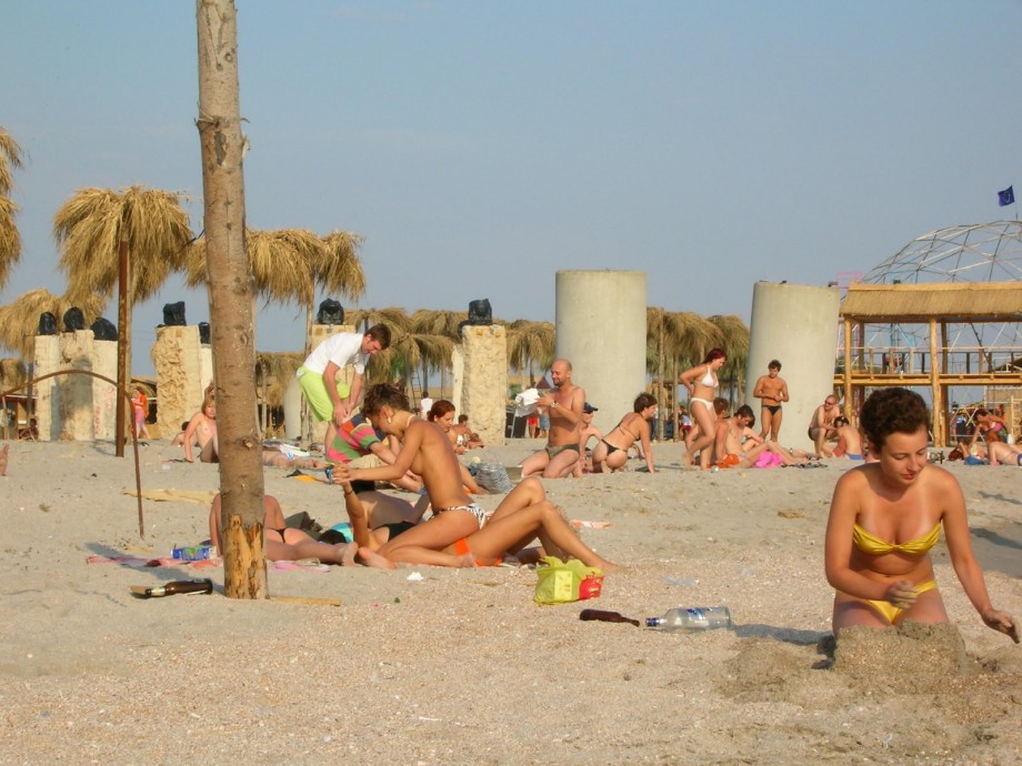 Russian and ukrainian girls on beach kazantip