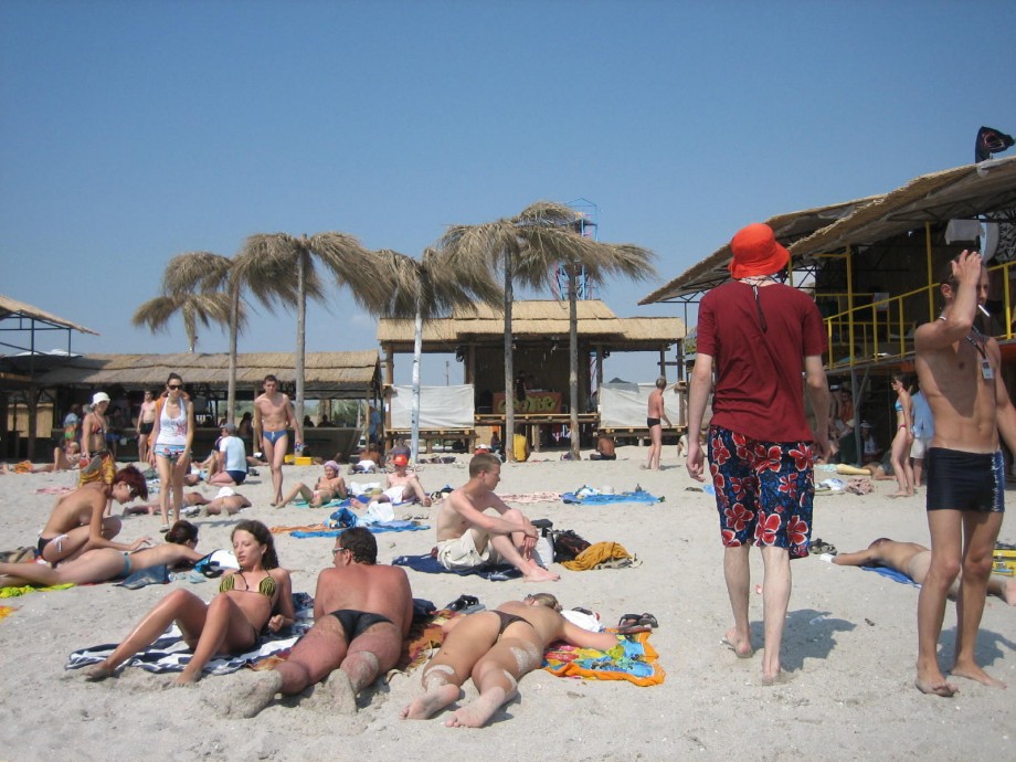 Russian and ukrainian girls on beach kazantip