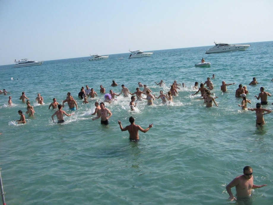 Russian and ukrainian girls on beach kazantip