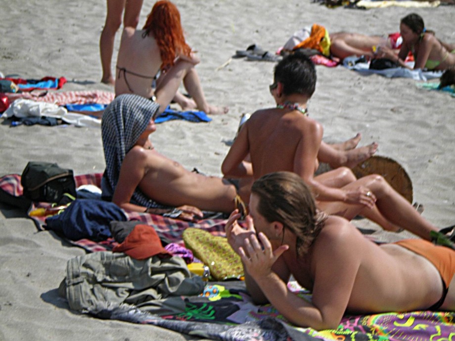 Russian and ukrainian girls on beach kazantip