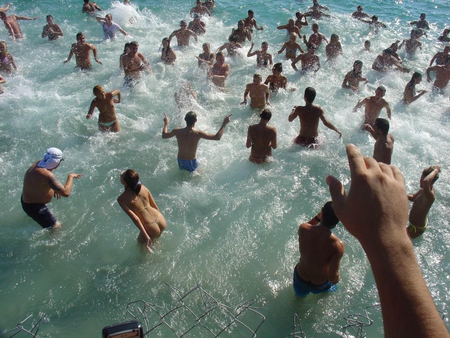 Russian and ukrainian girls on beach kazantip