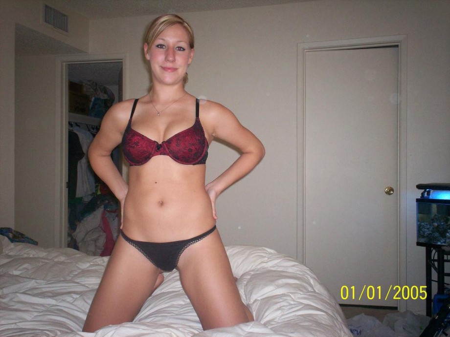 Sexy blonde shows her body