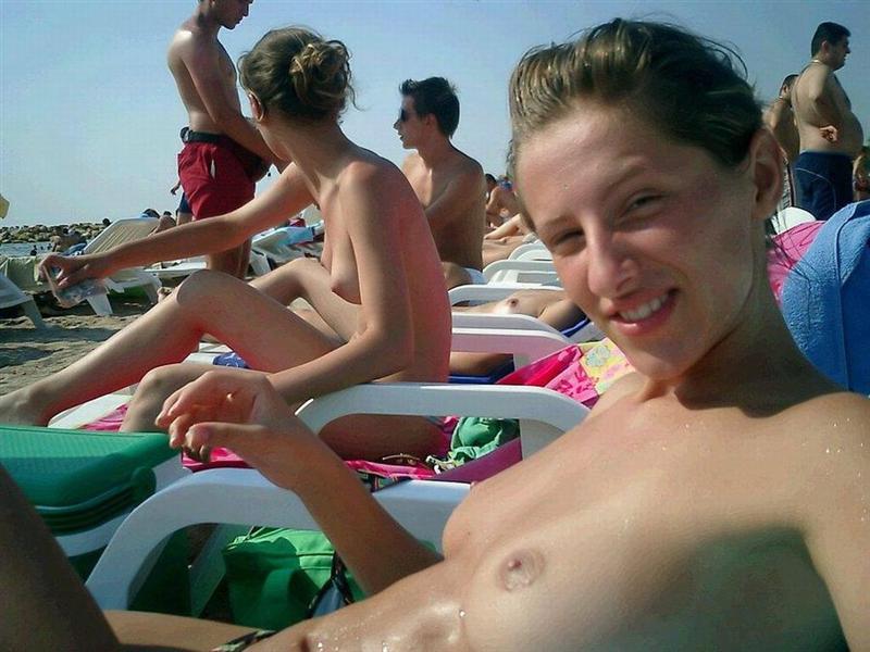 Amateurs on the topless beach