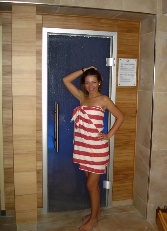 Sexy polish girl in sauna