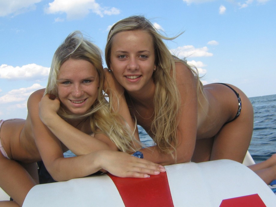 3 teens on the beach 