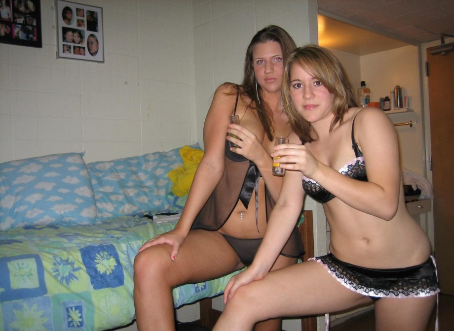 Three sexy girls at a slumber party 