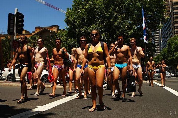 Swimwear parade in australia
