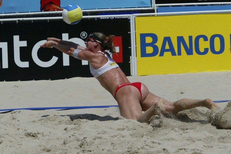 Hot sexy beach volleyball girls in bikinis