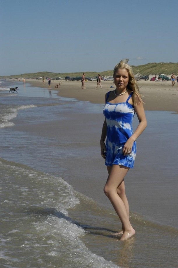 Hot blond at a nude beach 