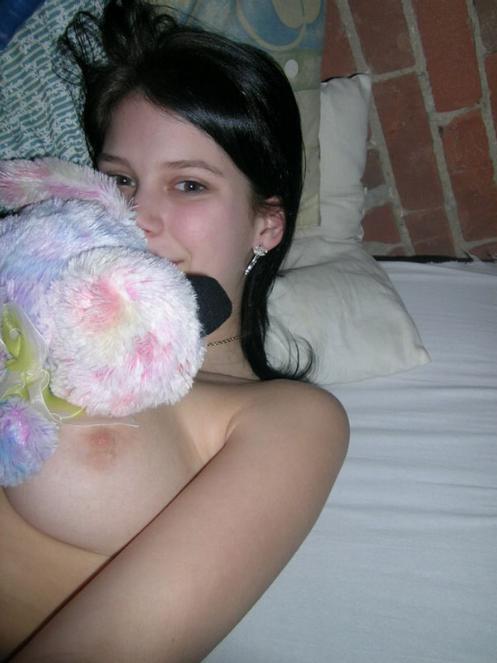 Cute teen toying