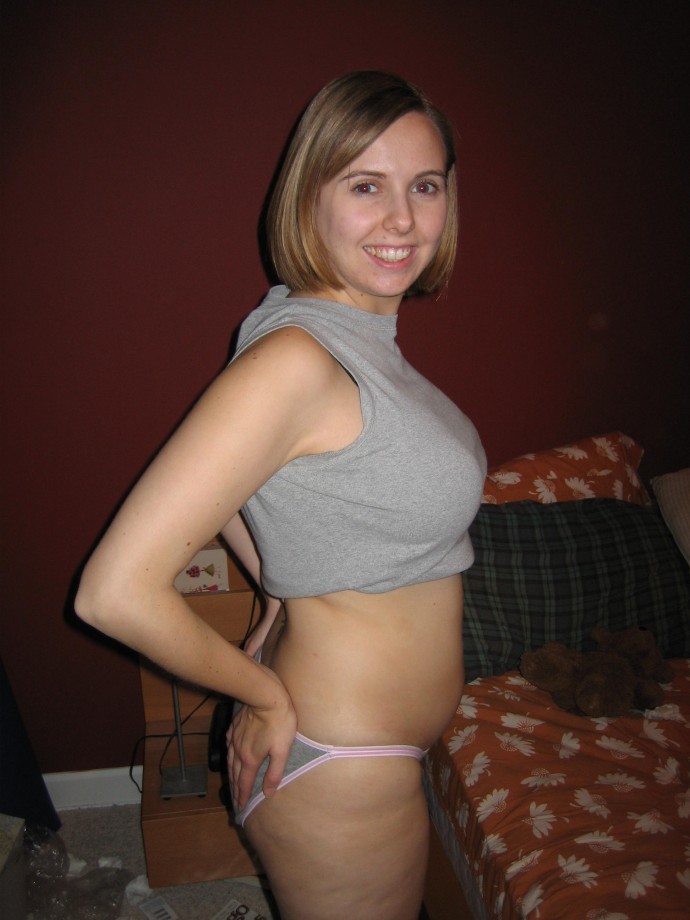 Pregnant blonde wife