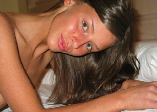 Tanned teen hotel room