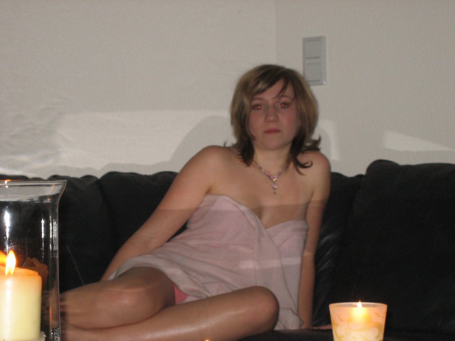 Girlfriend pose in underwear at home